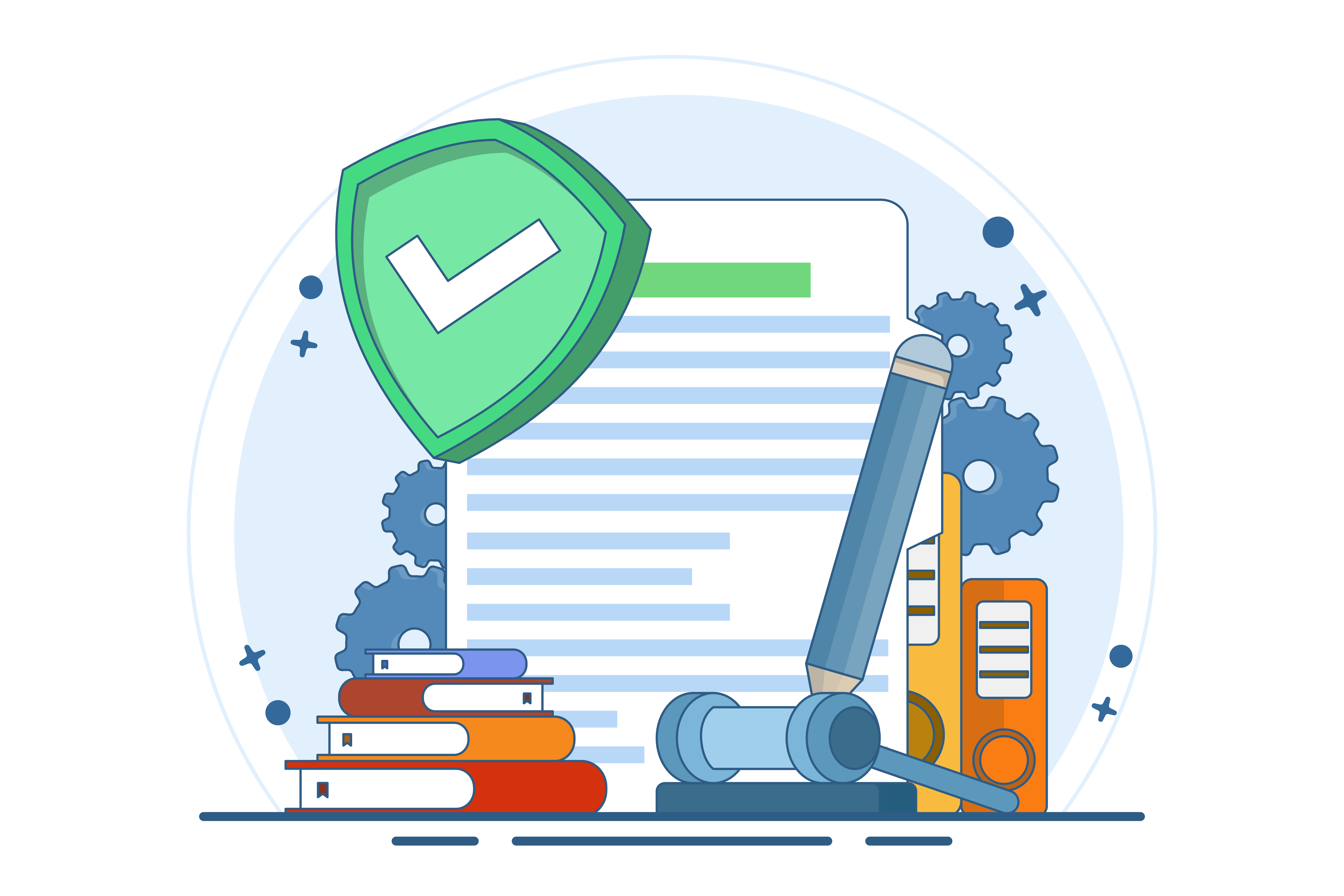 Compliance document with shield and gavel representing GDPR enforcement