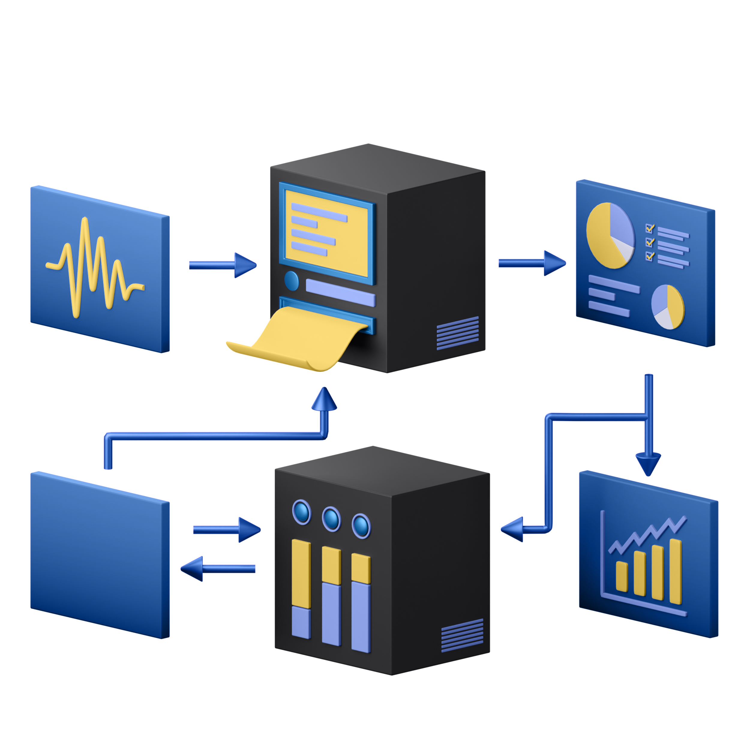 Data processing pipeline with servers showing data migration flow